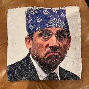 Blue Bandana Print Throw Pillow